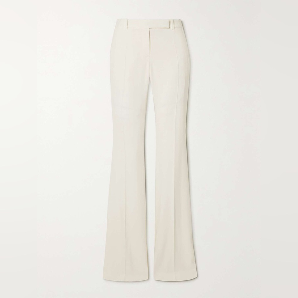 NWT Alexander MCQUEEN Crepe Ivory bootcut pants Size 44 (US8)